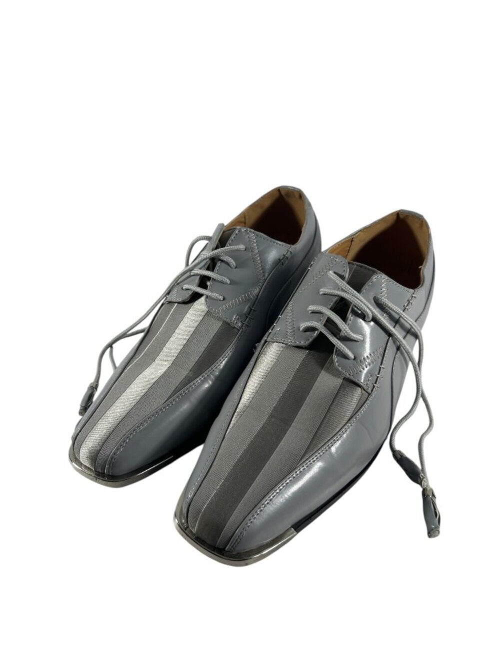 Expressions Size 11 Mens Dress Tuxedo Shoe Gray Lace Up Oxford 4925 Metal Tip